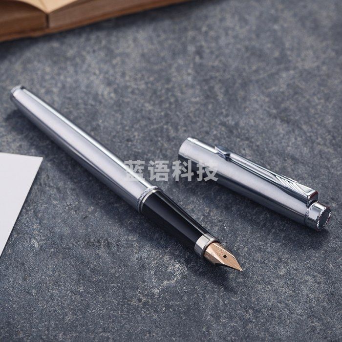 英雄（HERO）200A全钢杆（14K）金尖钢笔墨水笔金笔 银色银夹