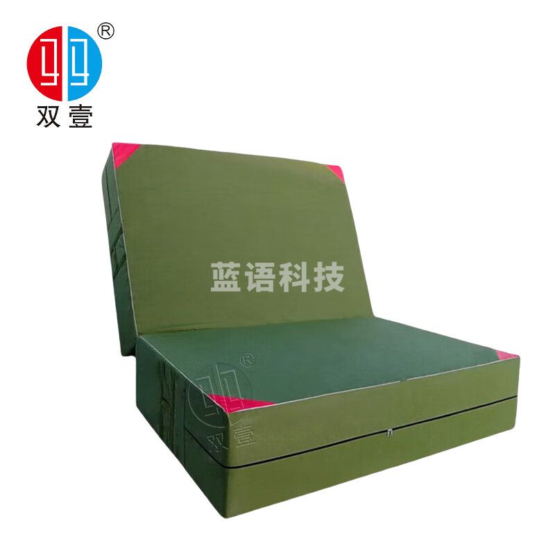 双壹 体操垫 军绿色仰卧起坐垫体能垫海绵密度35帆布二折300*200*40cm XKTCD-01