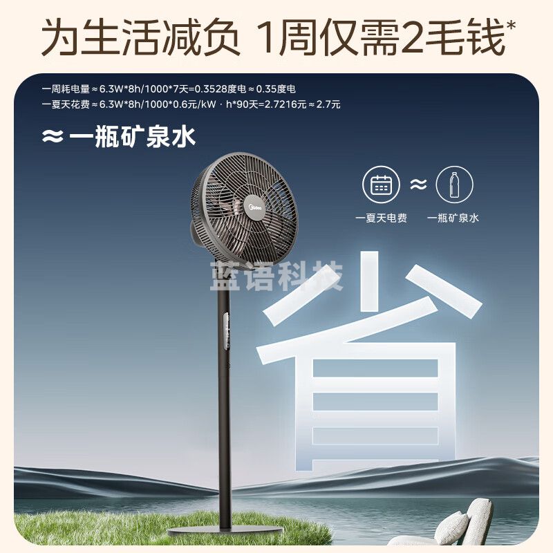 美的（Midea）【幸运草安睡风扇1C】电风扇立式落地扇家用柔风轻音变频节能抑菌小风扇WiFi遥控电扇 SDI30DS