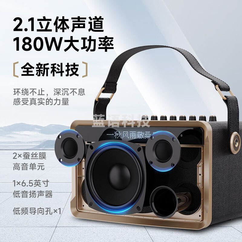 惠威（HiVi）便携式手提智能音响户外高音质蓝牙音箱移动广场舞带话筒KTV歌词一体机MQ6电木吉他民谣乐器音箱