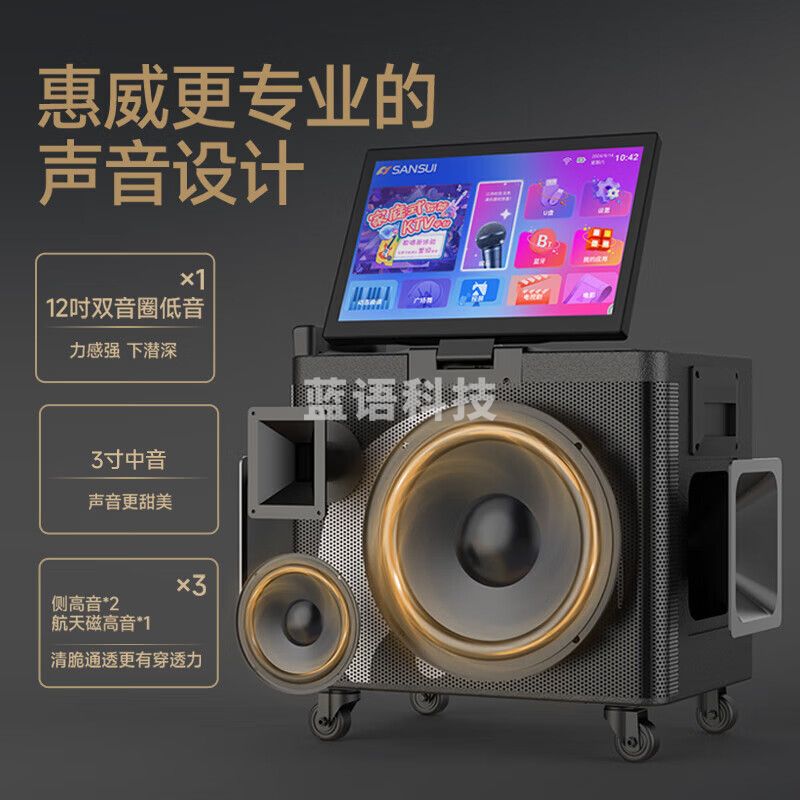 惠威（HiVi）家庭KTV音响套装 户外卡拉OK点歌机唱歌麦克风功放一体机广场舞K歌专用音箱 TS26升级1T内存