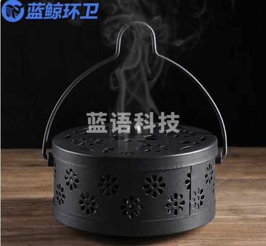 蓝鲸环卫 梅花烙黑色 蚊香盘托防烫蚊香盒铁艺带盖接灰盘LJHW-9126B