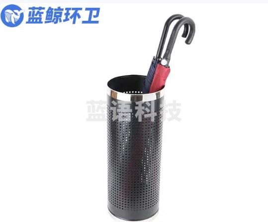 蓝鲸环卫 酒店不锈钢雨伞收纳架雨伞收纳桶 黑色烤漆桶身 LJHW-9605