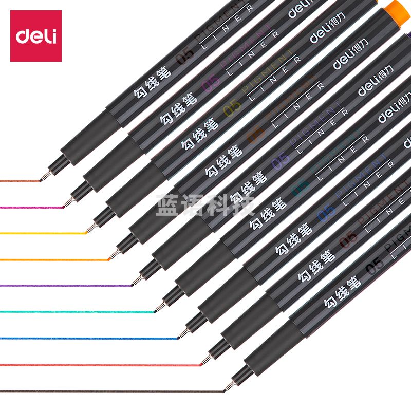 得力S572彩色勾线笔(混)(盒)