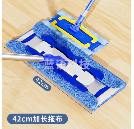 世家平板夹布拖把家用一拖净拖地懒人墩布拖把木地板拖布吸水地拖 1布