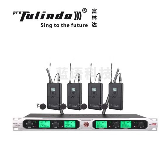 富林达（proFulinda） ST-3000一拖四U段固频麦克风专业舞台演出KTV会议手持头戴领夹 四领夹系列