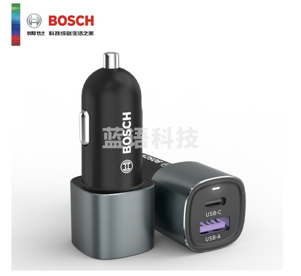 博世 BOSCH SC208C 车载充电器一拖二45w车充PD快充汽车点烟器转换插头