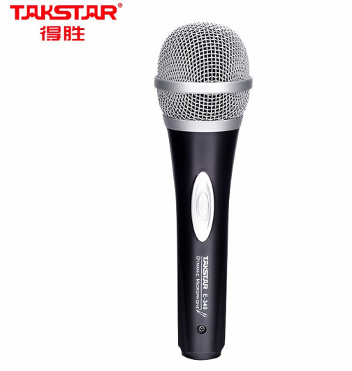 得胜（TAKSTAR）E-340 动圈麦克风 家庭KTV演唱有线话筒 DVD卡拉OK电脑K歌6.35接口有线咪 黑色