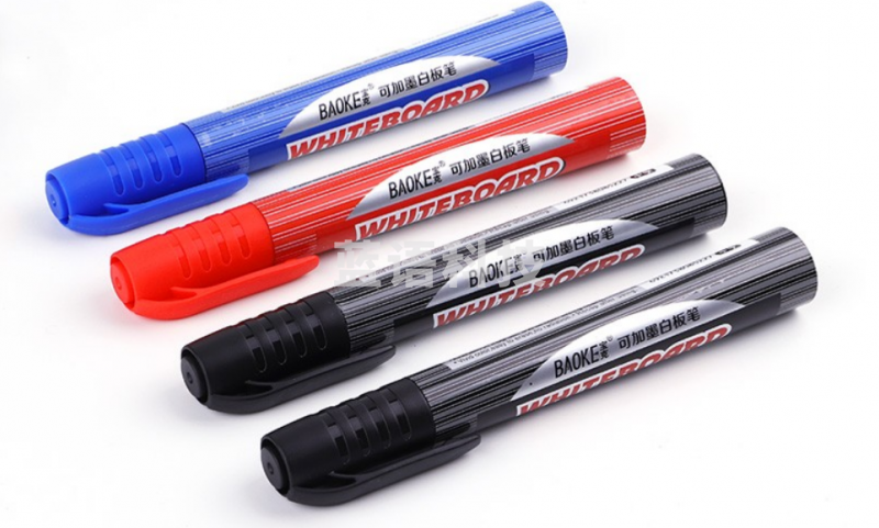 宝克（BAOKE）MP399A可加墨白板笔 可擦易擦笔商务会议教学写字笔 学生绘画涂鸦彩笔 学习办公用品 文具 2.5mm黑色 12支/盒