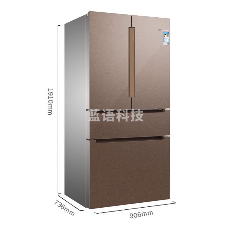 博世 KFF98AA63C 焦糖栗色6系 605升大容量多门家用冰箱 双变频 维他保鲜电冰箱