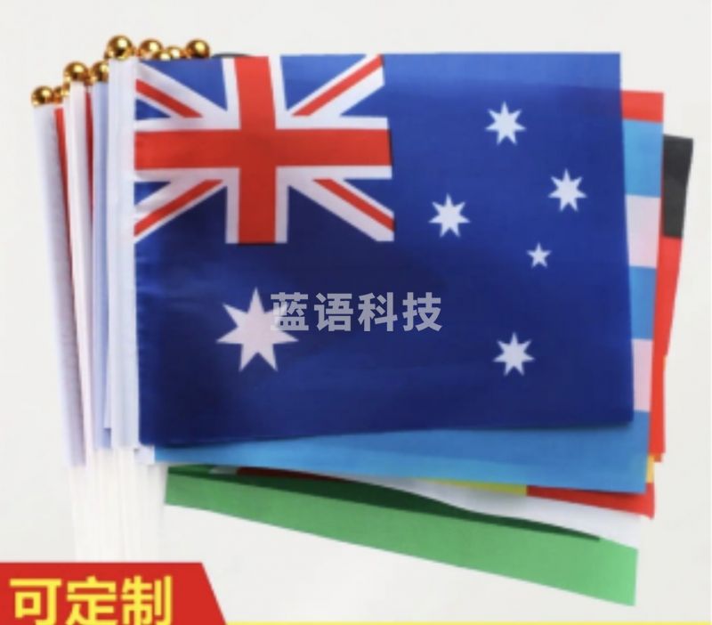 各国小外国手摇旗小旗子 世界杯中国美国英国加拿大澳大利亚德国法国俄罗斯手挥旗小彩旗 Y型旗座桌旗 手摇旗单位：面 21x14cm