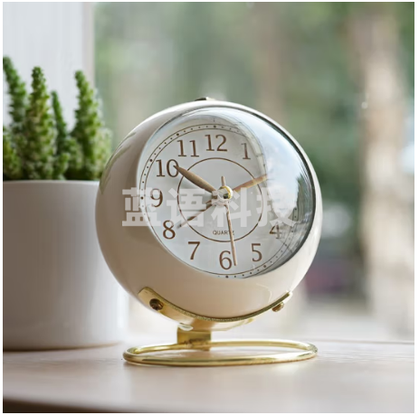 汉时（Hense）创意时尚小闹钟学生专用起床神器儿童床头闹表桌面时钟HA08米白