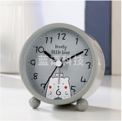 汉时（Hense）儿童小闹钟学生专用起床神器初高中生懒人床头闹铃桌面时钟HA25灰