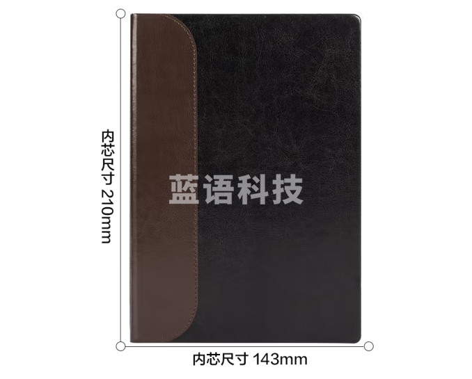 得力（deli）BP132皮面记事本 A5/80张笔记本（黑色）（本）