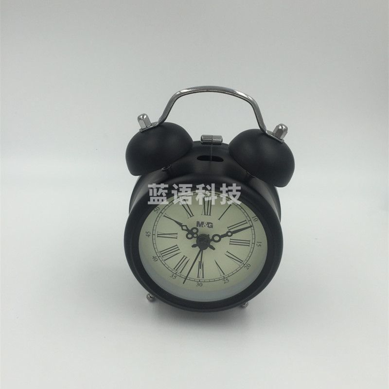 晨光（M&G）经典闹钟 欧式复古怀旧闹钟台钟 夜灯静音钟4寸ARC92502 黑白绿灰颜色随机
