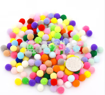 毛球 幼儿园手工DIY毛球 （直径2cm）混装