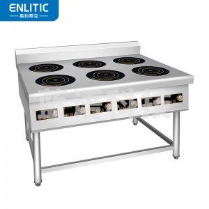 英利蒂克 Enlitic GY-3500LS6 商用电磁炉 不锈钢六头简易式煲仔炉3500W大功率