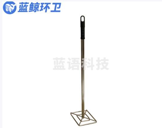 蓝鲸环卫 压垃圾棒商用餐厅公园医院不锈钢垃圾压实器分类捣压棒 黑色硬胶手柄1个 LJHW-9921