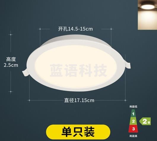 雷士照明led筒灯 嵌入式超薄高亮12W大瓦数孔灯