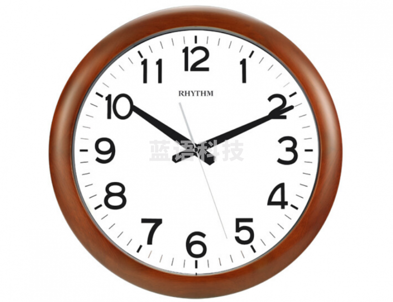 丽声(RHYTHM)实木静音扫秒石英挂钟cmg919nr06D复古圆形钟表41cm