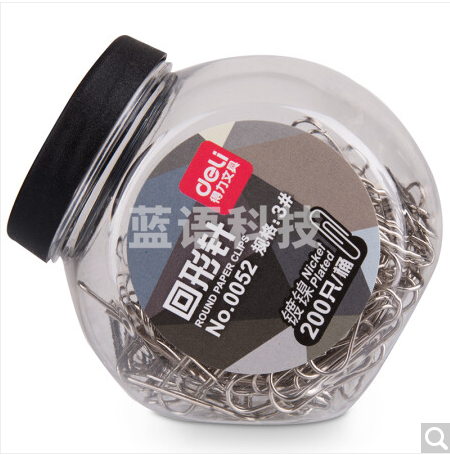 得力0052回形针(黑色)(200只/桶)M&C24954