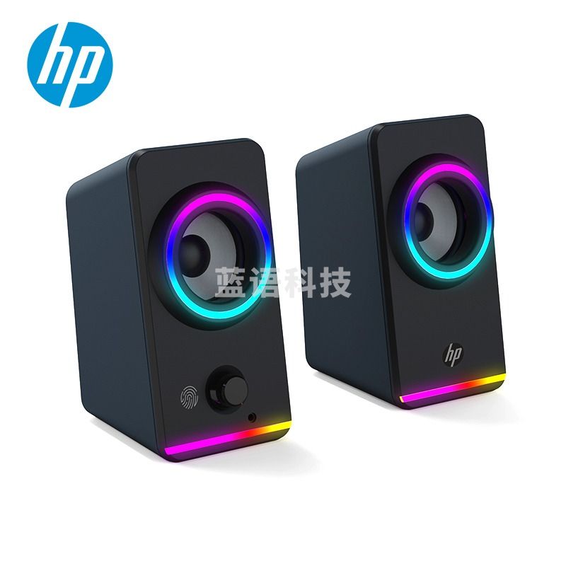 惠普 GS1家用音响 迷你小音箱 电脑多媒体手机USB/3.5mm双接口有线音箱低音炮桌面游戏音箱 触控板