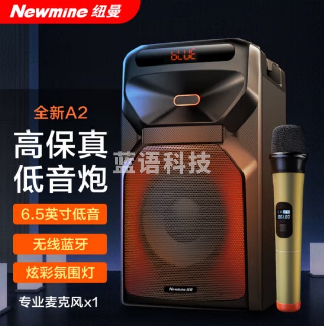 纽曼（Newmine）A2蓝牙音箱音响 低音炮大功率6.5英寸喇叭 带无线话筒