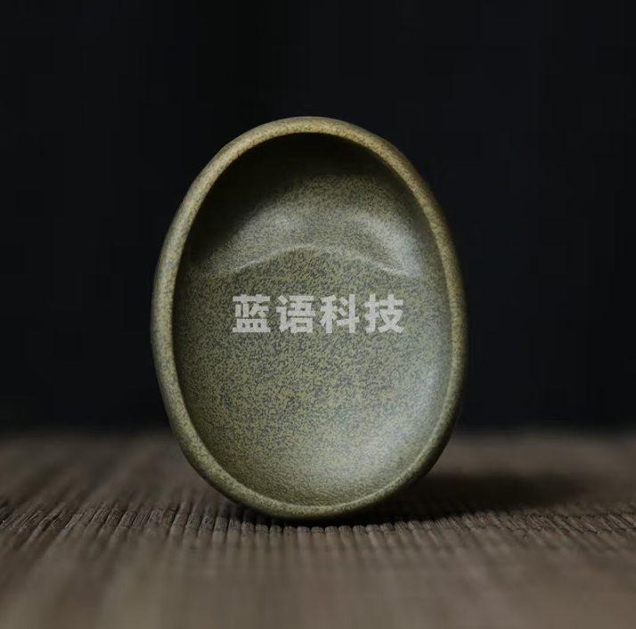 秋月白 国家非遗《掌中宝》老坑砚台 天然原石歙砚锦礼盒 高档精品手工砚台套装 初学者学生用文房四宝
