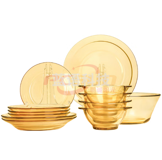 康宁PX-SY12A/HP晶耀系列玻璃餐具套装 2个大汤盘+4个小汤盘+4个带耳碗+1个大色拉碗+1个大盘