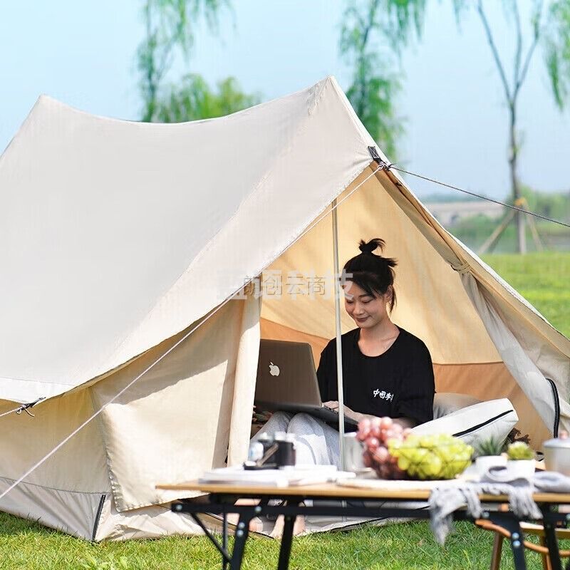 尚烤佳 帐篷 户外帐篷 露营帐篷 屋檐帐篷 野营棉布帐篷 加厚防雨棉布帐篷