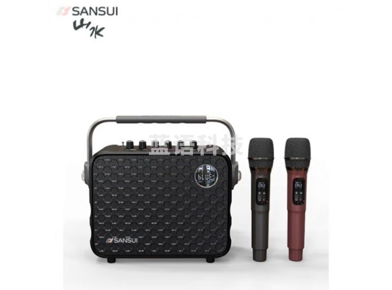 山水（SANSUI）U12手提音响高低音户外蓝牙音箱 大音量广场舞唱歌k歌直播声卡乐器音箱无线双话筒【黑色】
