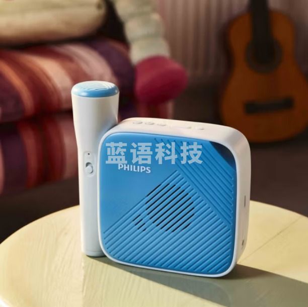 飞利浦(PHILIPS)TAS4405儿童无线蓝牙K歌音箱 户外便携式KTV卡拉OK麦克风 迷电脑桌面你小音响低音炮 可插卡录音
