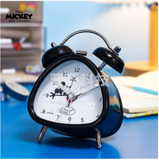 迪士尼（Disney）闹钟 小学生学习床头钟夜光双铃大音量卡通男女生儿童小闹钟 米奇系列DM24984M