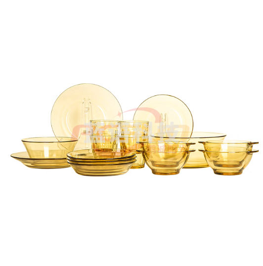 康宁PX-SY16B/HP晶耀系列玻璃餐具套装 2个大汤盘+4个小汤盘+4个带耳碗+1个大色拉碗+1个小色拉碗+4个水杯