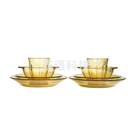 康宁PX-SY8A/HP晶耀系列玻璃餐具套装 2个大汤盘+2个小汤盘+2个带耳碗+2个水杯