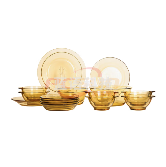 康宁PX-SY16A/HP晶耀系列玻璃餐具套装 2个大汤盘+4个小汤盘+6个带耳碗+1个大色拉碗+2个小色拉碗+1个大盘