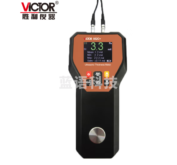 胜利仪器（VICTOR）手持式 超声波测厚仪 金属数显厚度测量仪 钢板电子测厚 VC852C+