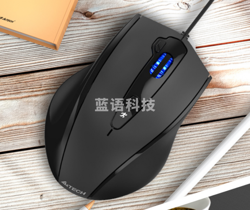 双飞燕（A4TECH）N-810FXS 有线鼠标静享轻音笔记本台式电脑办公鼠标 人体工学USB接口大手鼠标 绅士哑黑