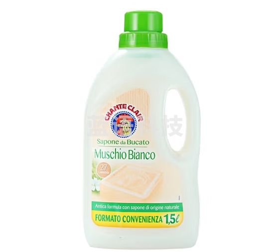 CHANTECLAIR大公鸡管家 马赛洗衣液 液态洗衣皂(白苔香) 1500ml 意大利进口