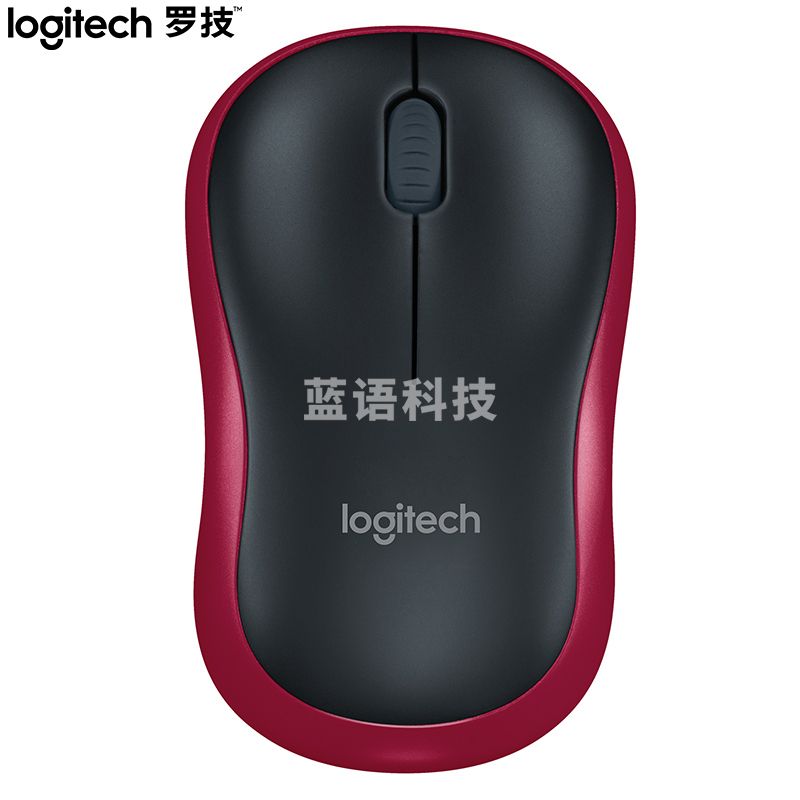 罗技（Logitech）M186 无线鼠标 黑色红边