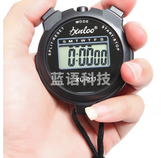 戈顿 秒表计时器电子定时器静音单排2道记忆学生闹钟跑步运动健身体育教师比赛专用田径训练游泳多功能大屏幕