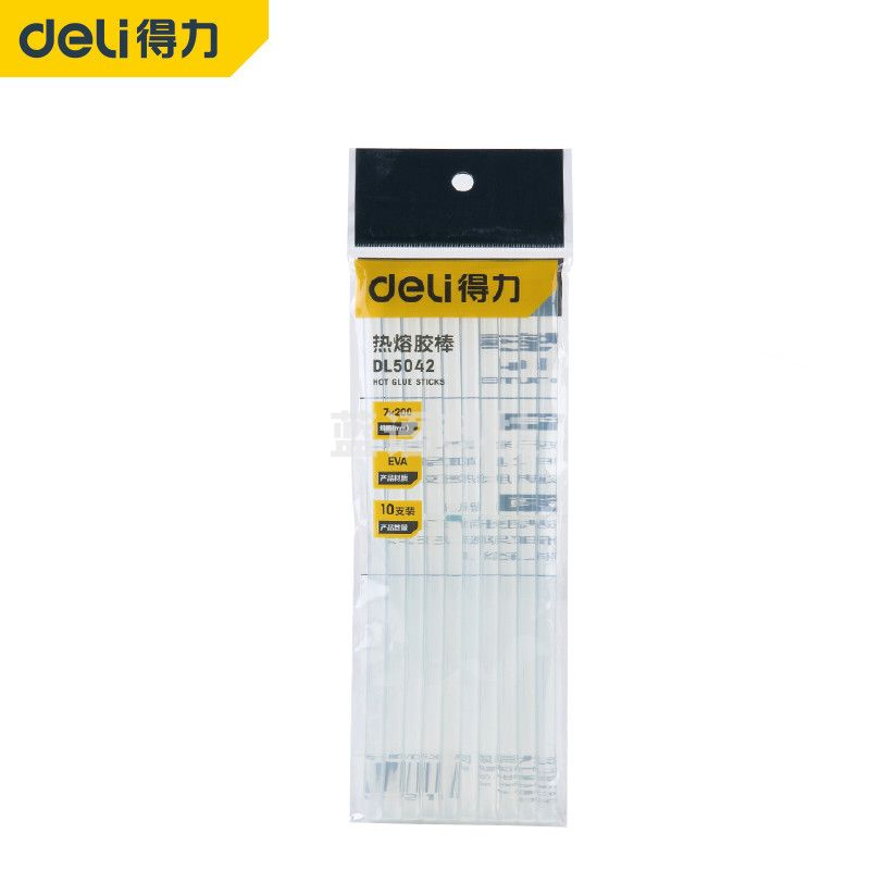 得力DL5042 高粘性热熔胶枪胶棒胶条10支装 7mm*200mm