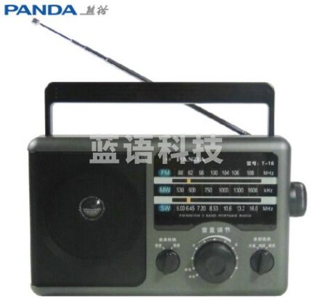 熊猫(PANDA) T-16老传统大台式桌面三波段全波段频率收音机老年人半导体干电池交直流电收音机