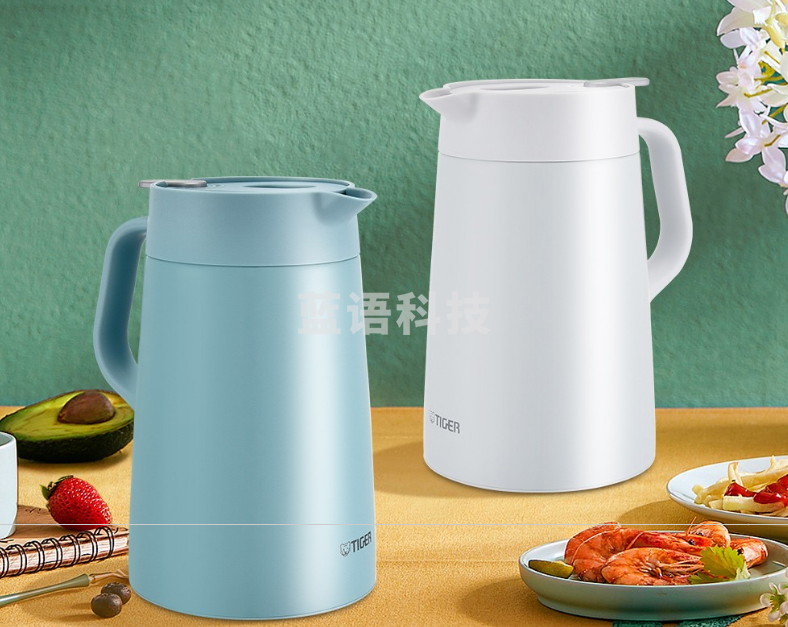虎牌（TIGER）PWO-A12C保温壶 304不锈钢水壶 水蓝色1.2L