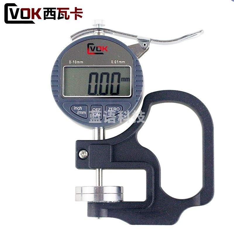 西瓦卡 数显海绵测厚规 大跨度喉深泡沫泡棉测厚仪 大测头测厚表厚度表 0-10mm喉深30 测头30mm