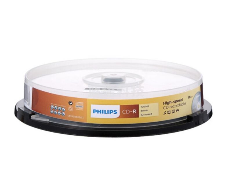 飞利浦(PHILIPS)CD-R空白光盘/刻录盘 52速700M 桶装50片