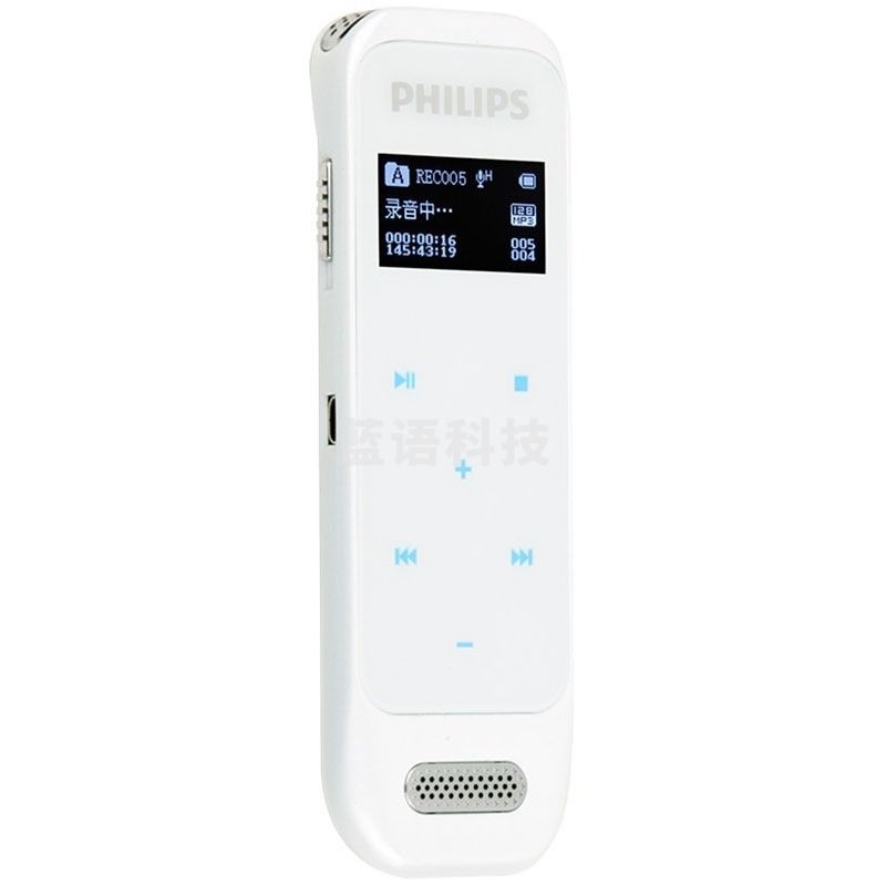 飞利浦(PHILIPS)VTR6600 8GB 学习记录 高清触摸微型数字降噪录音笔 白色