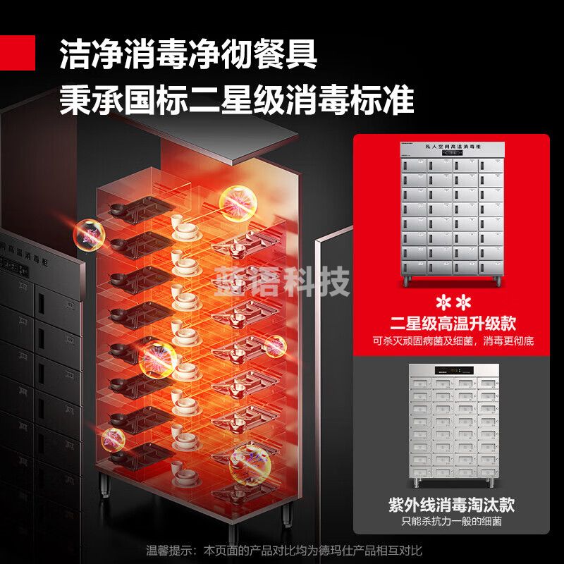 德玛仕（DEMASHI）多格消毒柜 分格独立室消毒柜商用 不锈钢格子 企业单位用消毒碗柜XDR800-24G【24格】