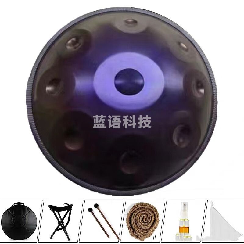 海之韵手碟鼓专业级 handpan手碟440赫兹432赫兹手工锻打乐器鼓 10音紫色（带礼包 鼓架 教程）