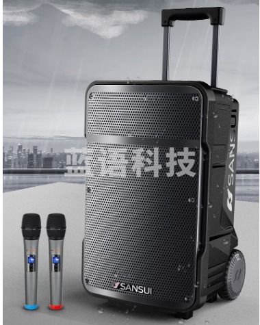 山水 SANSUI A15 15英寸大功率重低音广场舞音响 便携式移动户外蓝牙拉杆音箱 多媒体会议扩音器带无线麦克风